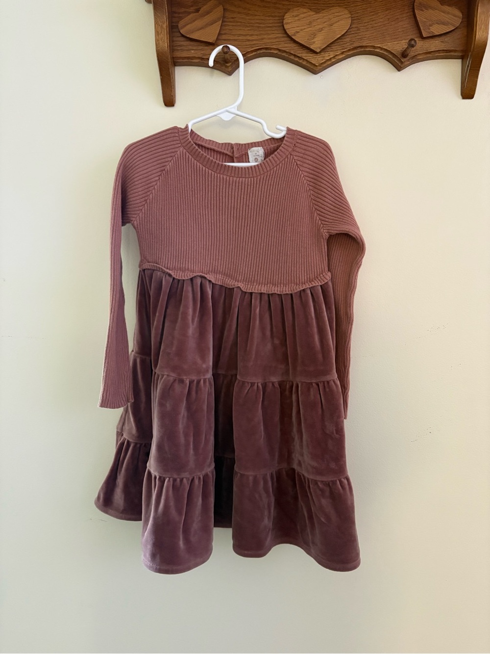 Analogie by Lil Legs Velour Tiered Dress Girls Size 6X
